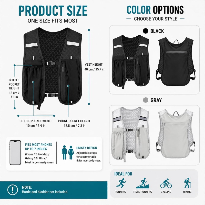 러닝 및 사이클링 스포츠 반사경 경량 조끼, 휴대폰 수 - Running Gear Sale 리뷰 및 가격