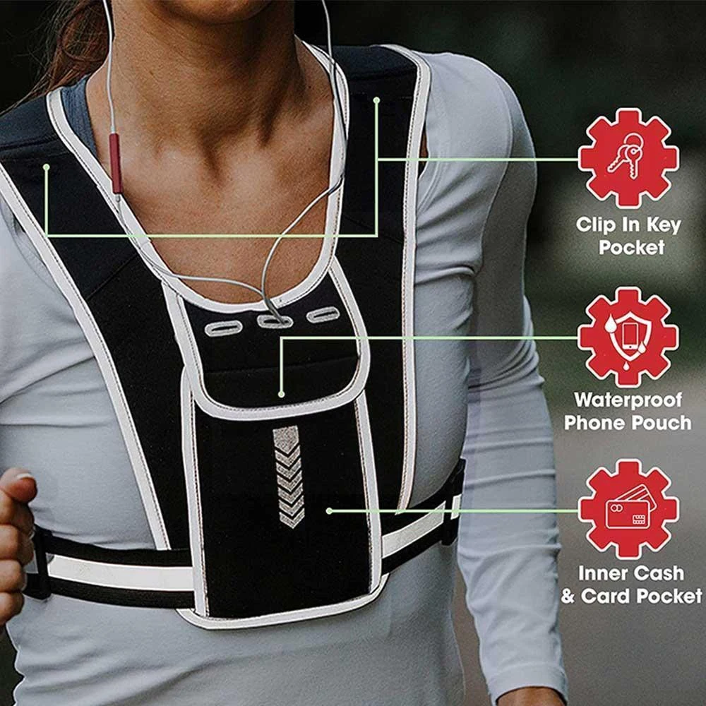 남녀공용 러닝 조끼, 방수 휴대폰 및 키 파우치, 반사 - Running Gear Sale 리뷰 및 가격